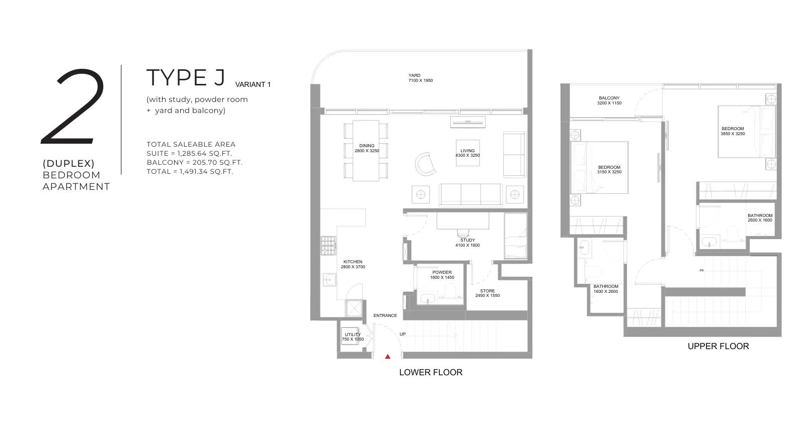 Type J – Variant 1 floor plan