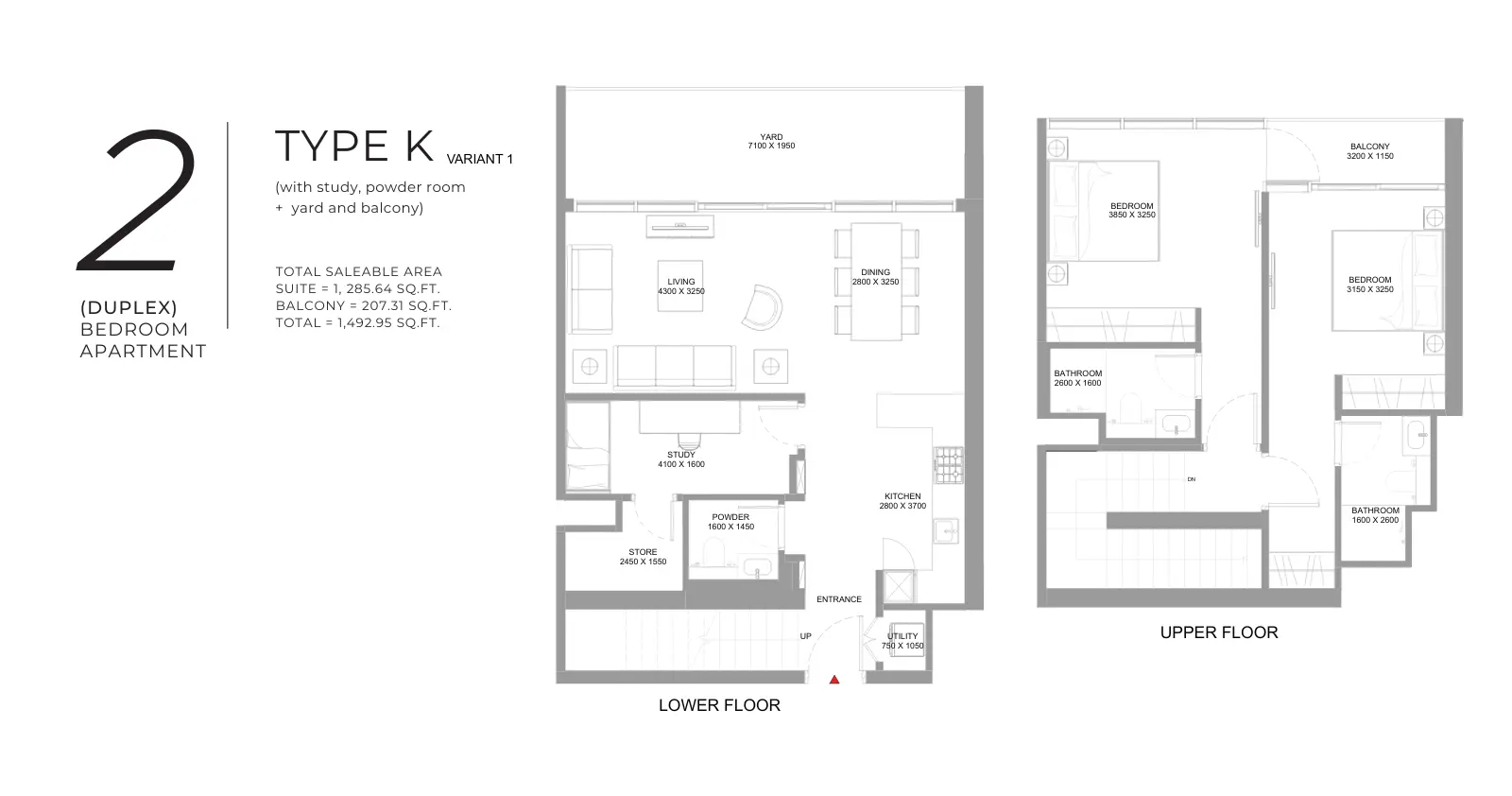 Type K – Variant 1 floor plan