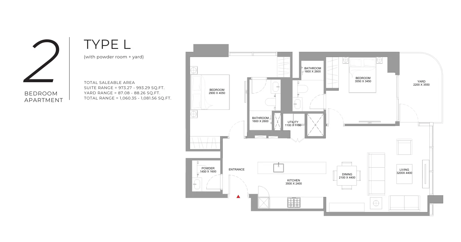 Type L floor plan