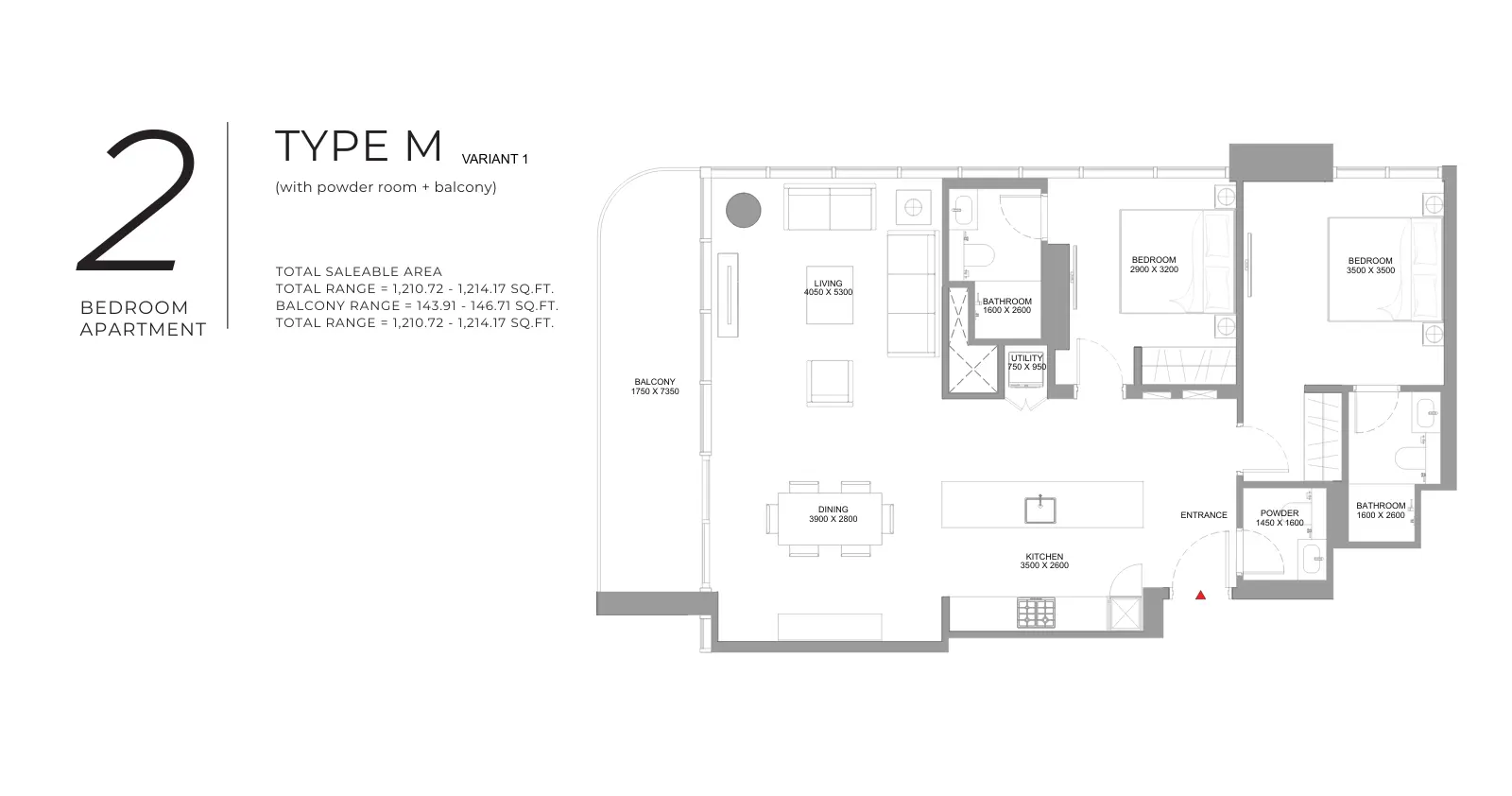 Type M – Variant 1 floor plan