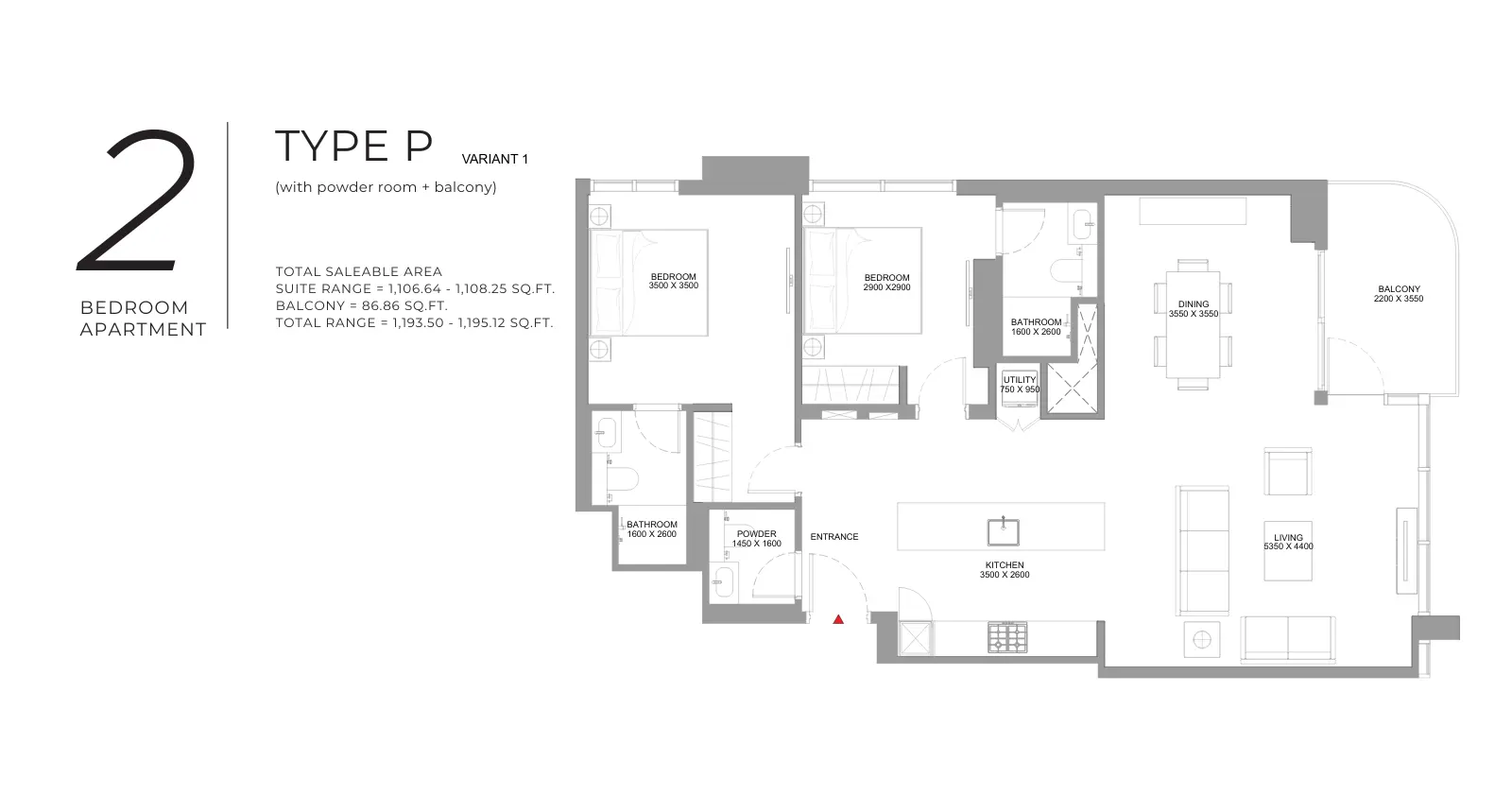 Type P – Variant 1 floor plan