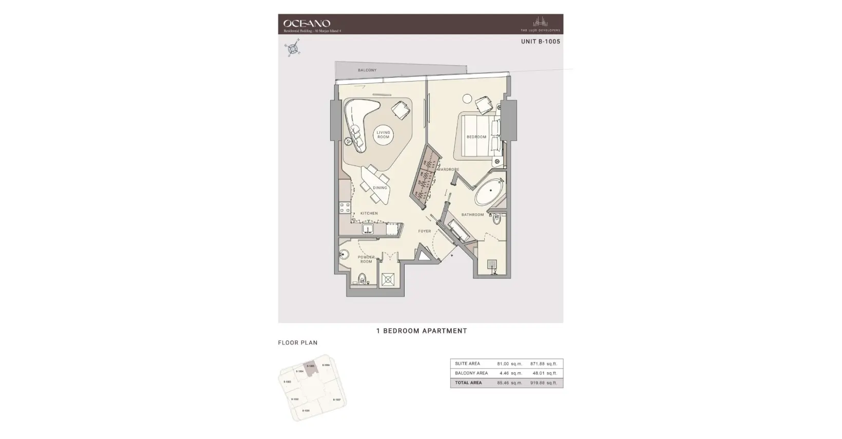 Unit B-1005 floor plan