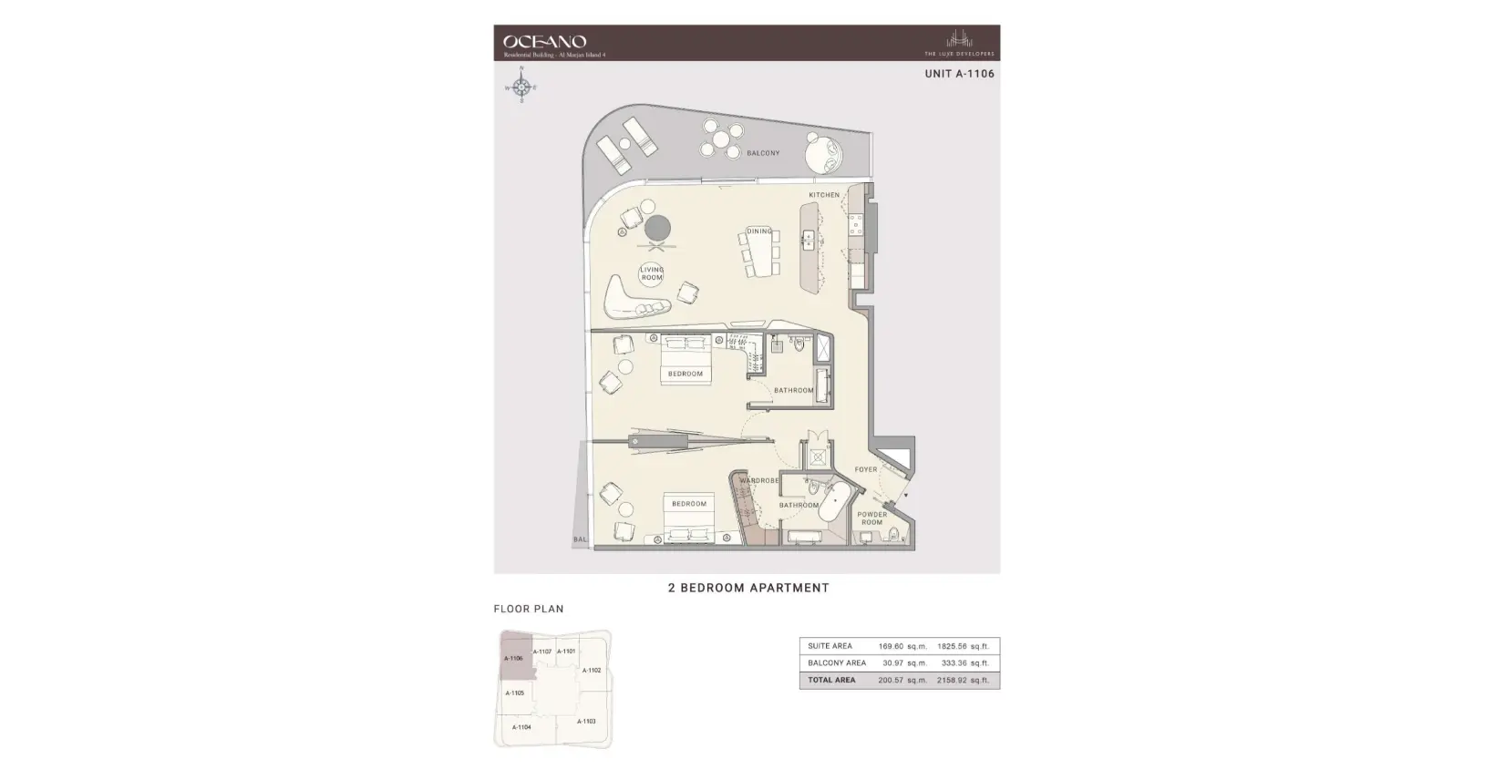 Unit A-1106 floor plan