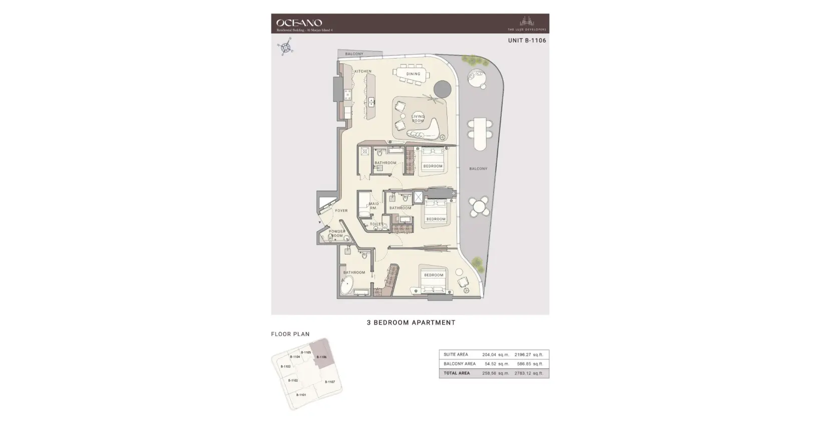 Unit B-1106 floor plan