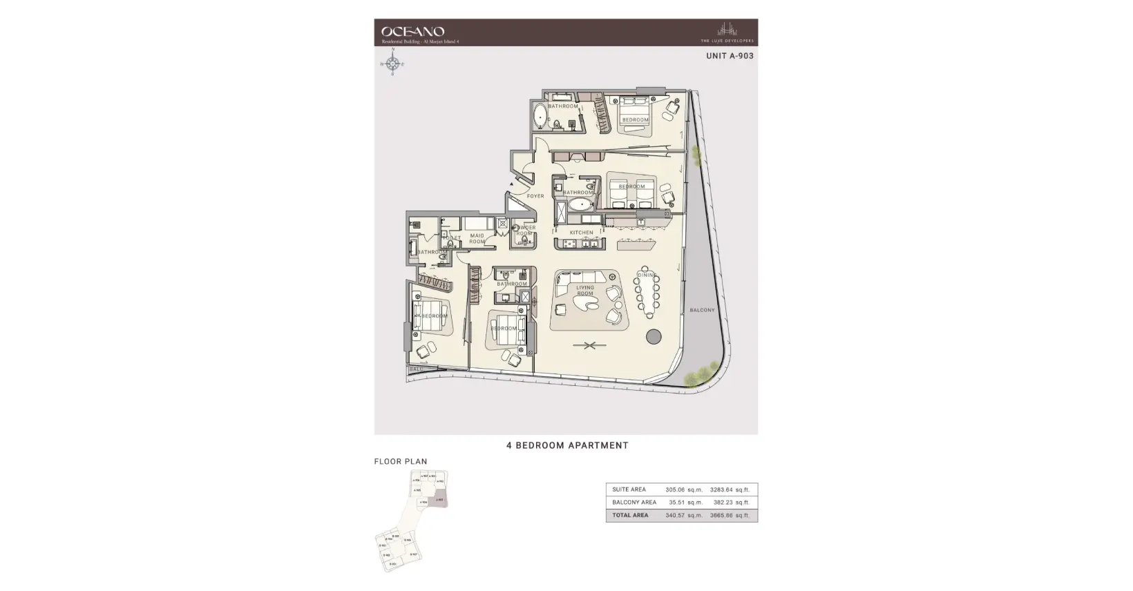 Unit A-903 floor plan