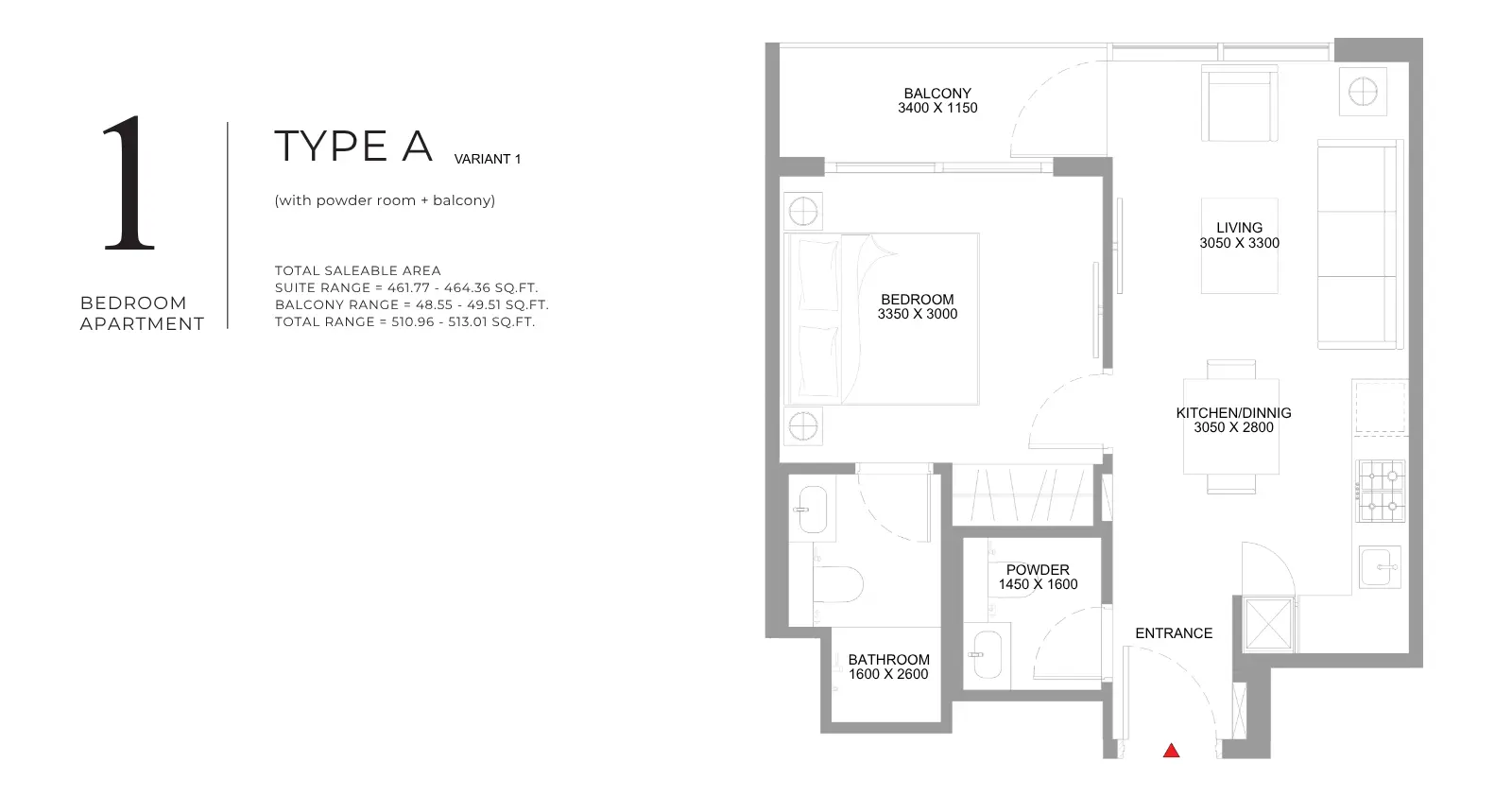 Type A – Variant 1 floor plan
