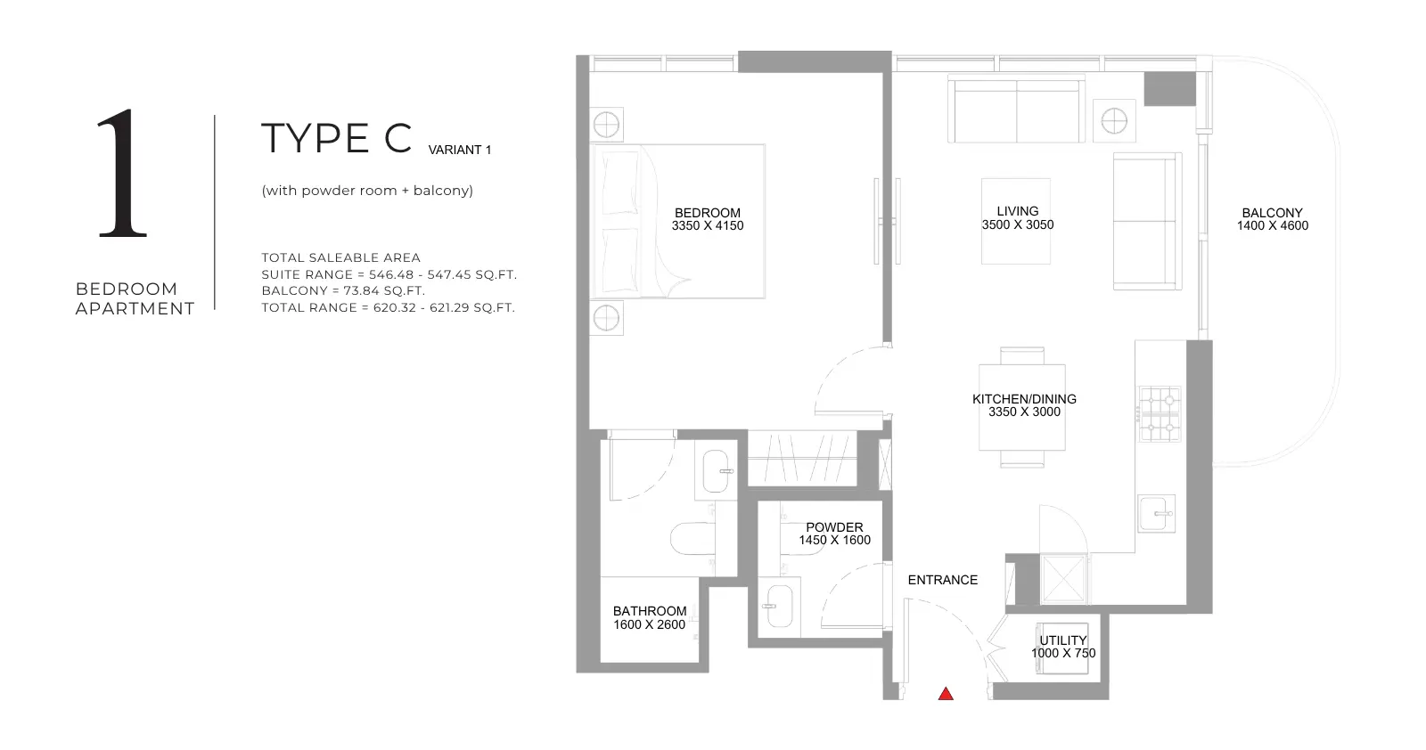 Type C – Variant 1 floor plan