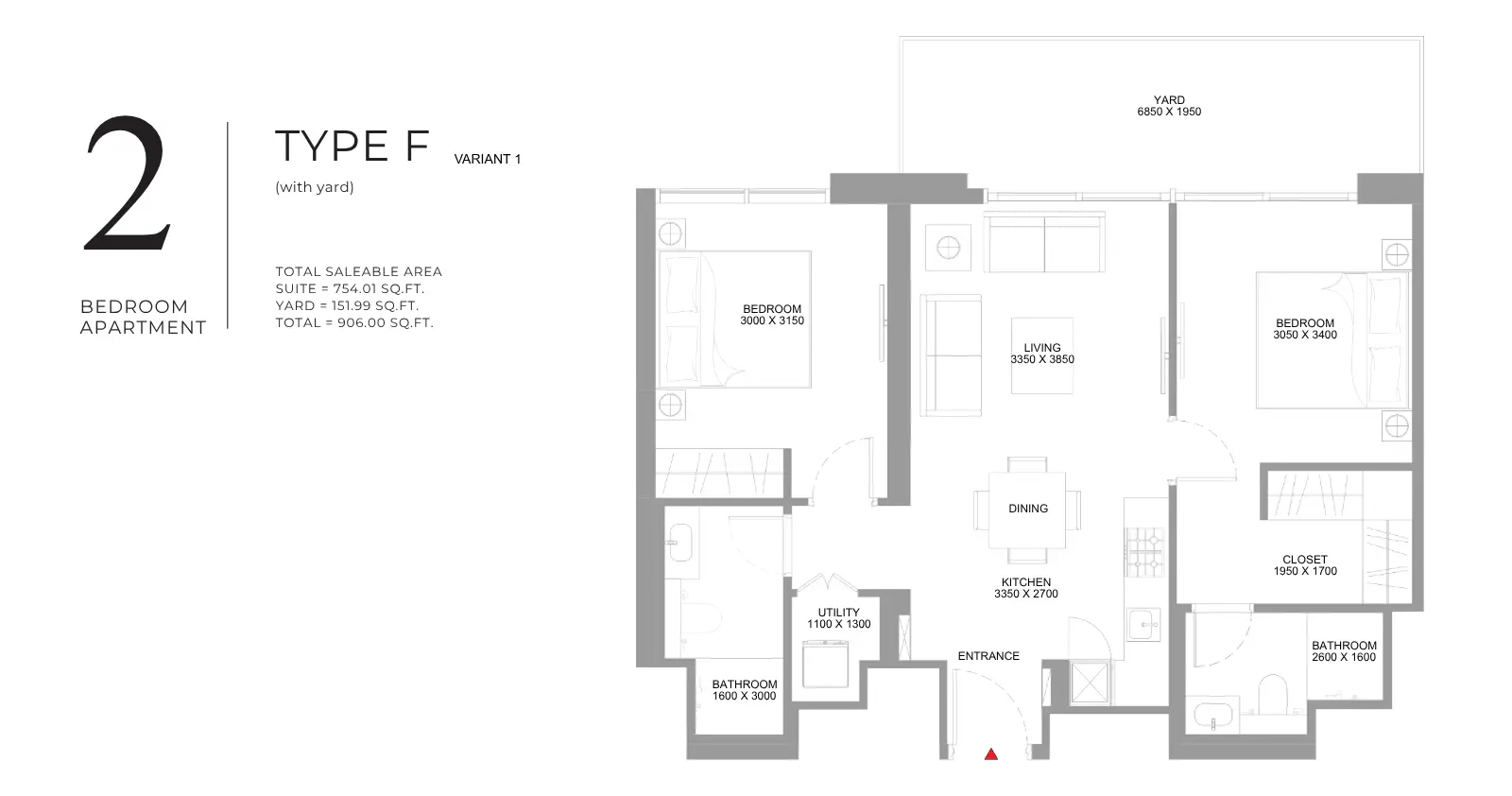 Type F – Variant 1 floor plan