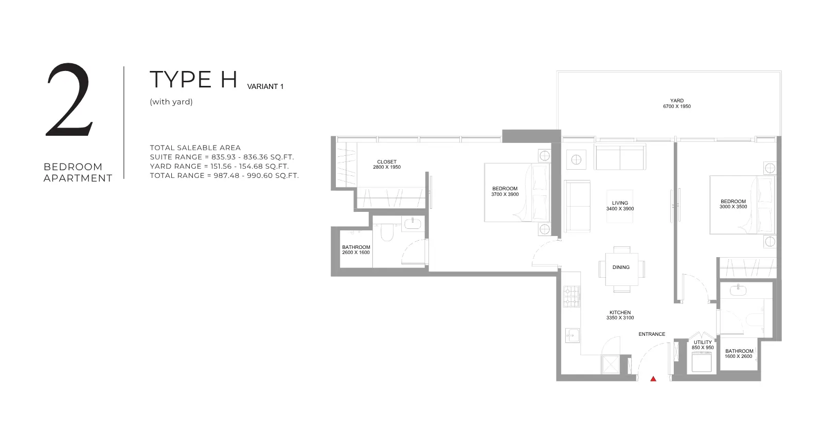 Type H – Variant 1 floor plan
