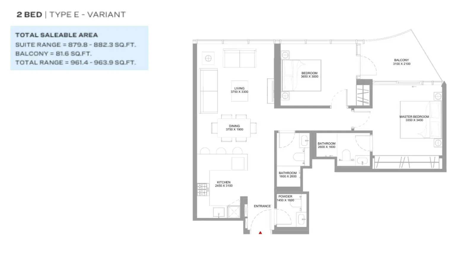 Type E-Variant floor plan