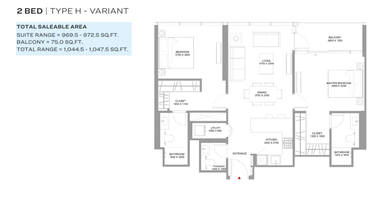 Type H-Variant floor plan