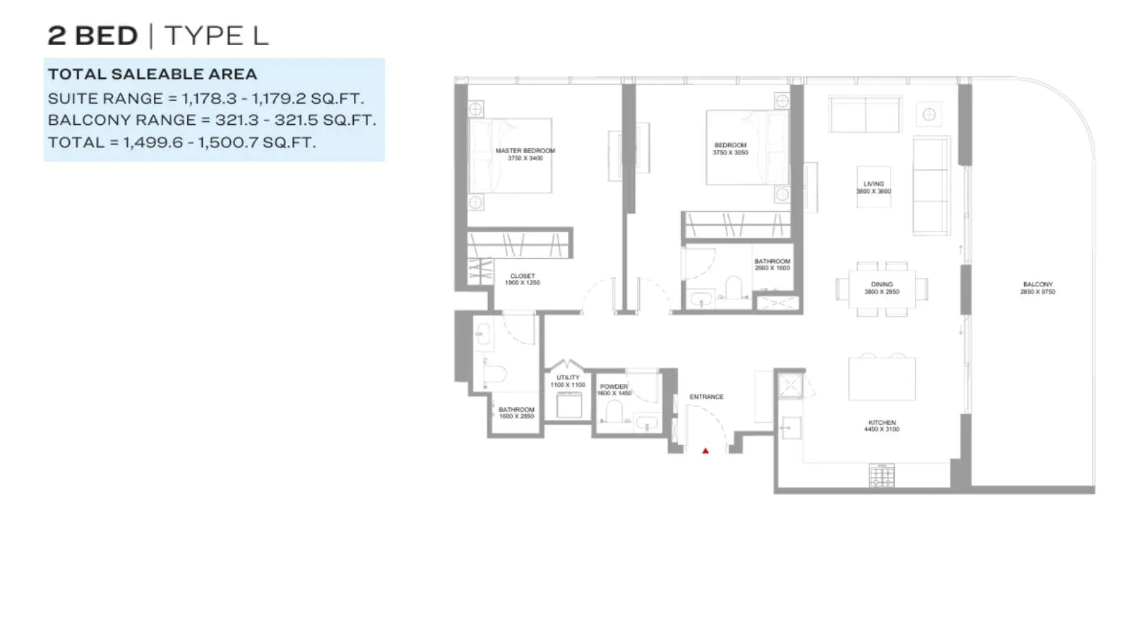 Type L floor plan