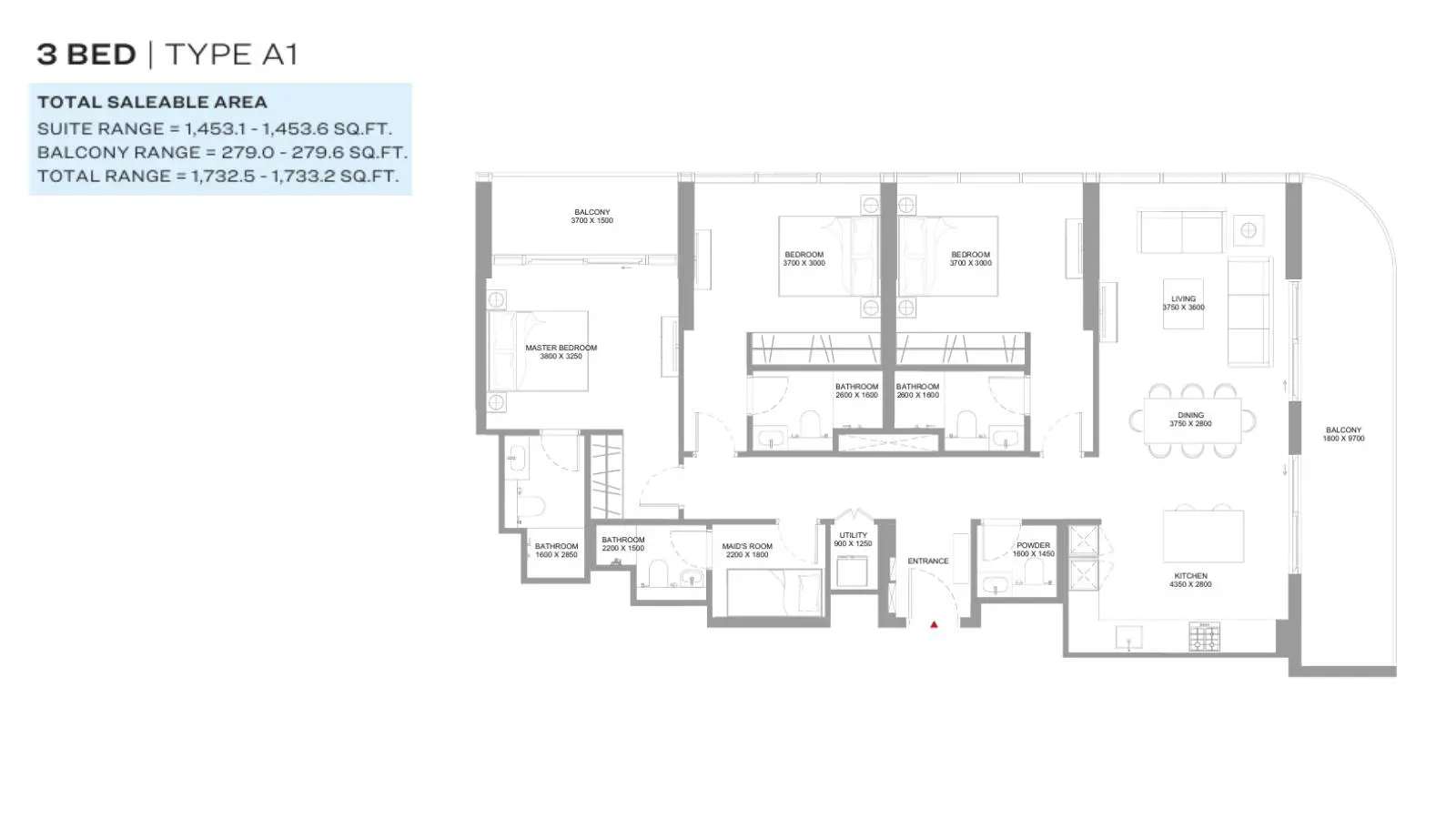 Type A1 floor plan