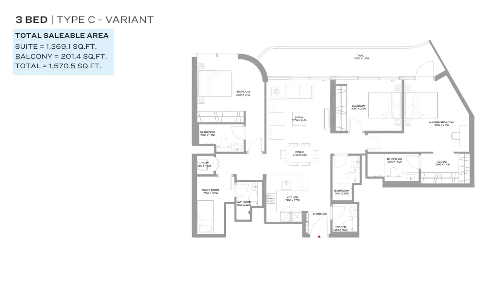 Type C-Variant floor plan
