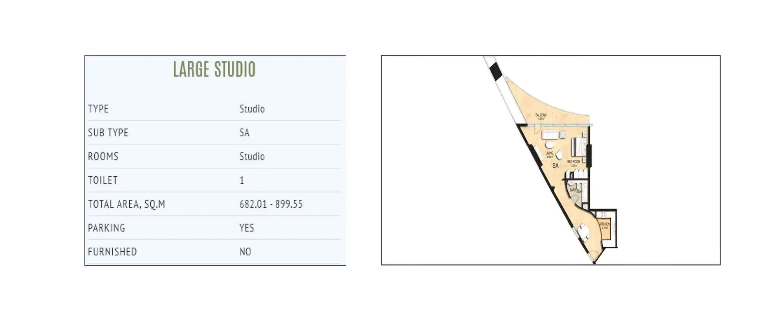 Large Studio floor plan