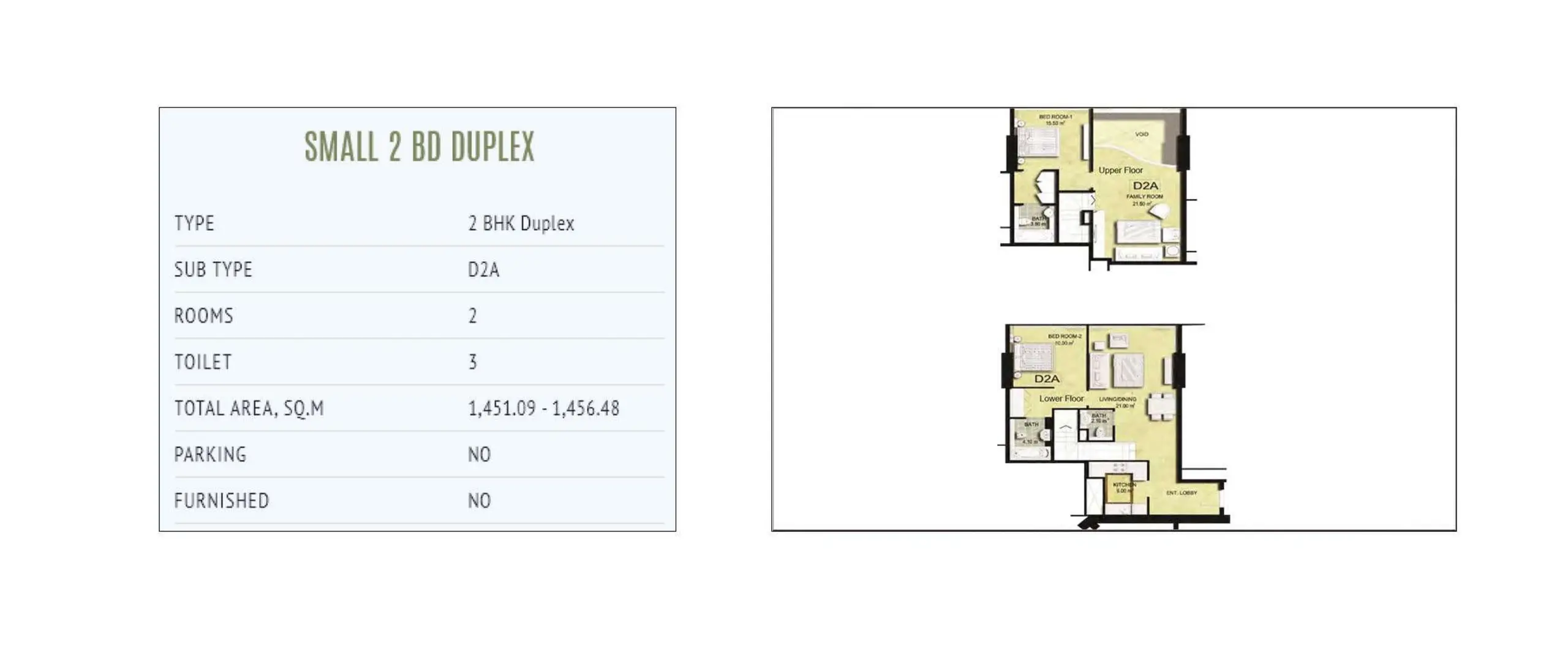 Small 2 BD Duplex floor plan