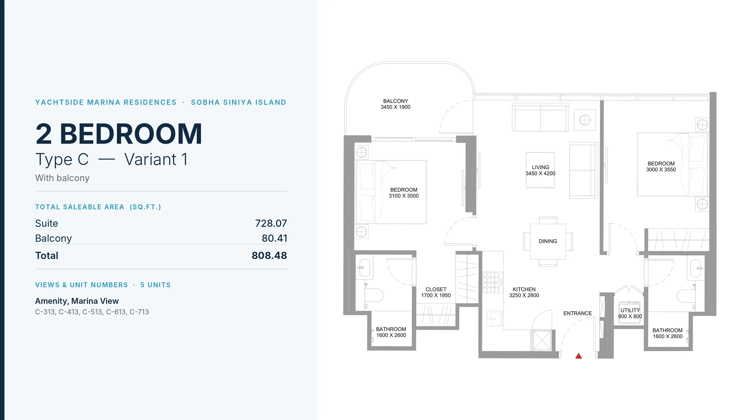 Type C - Variant 1 floor plan