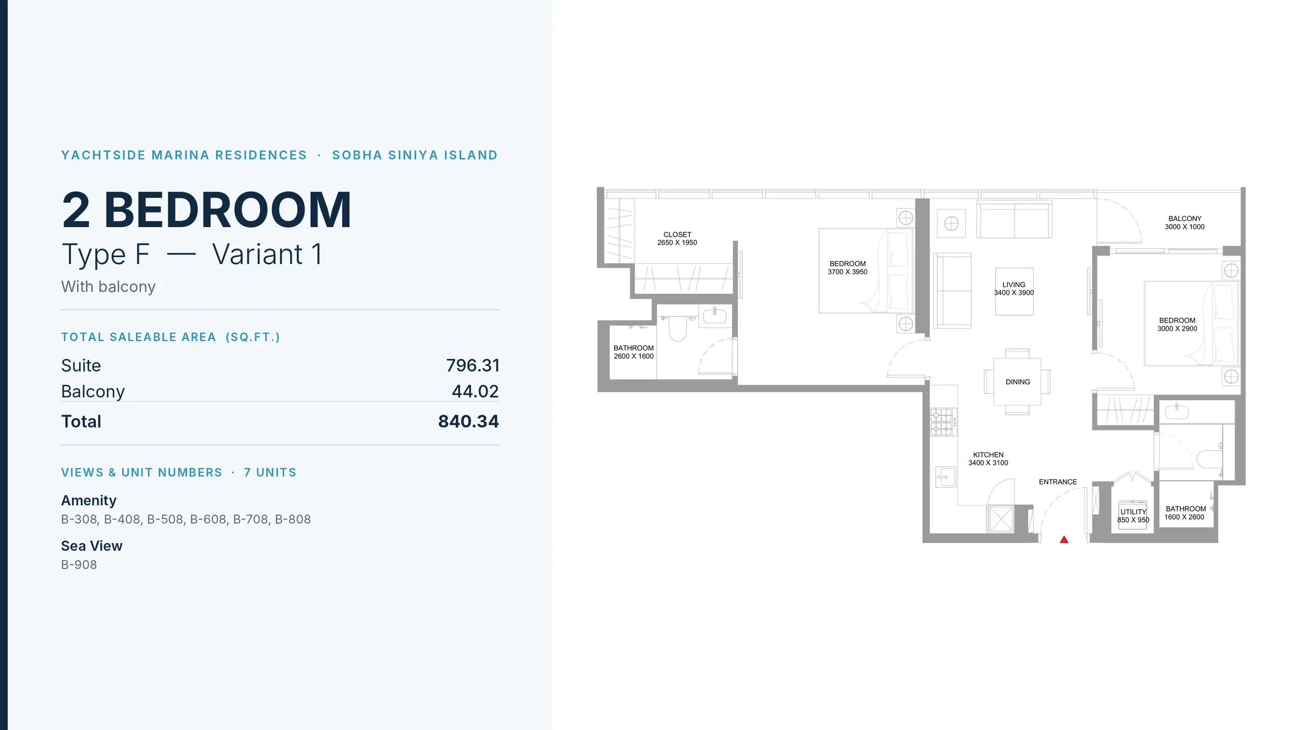 Type F - Variant 1 floor plan