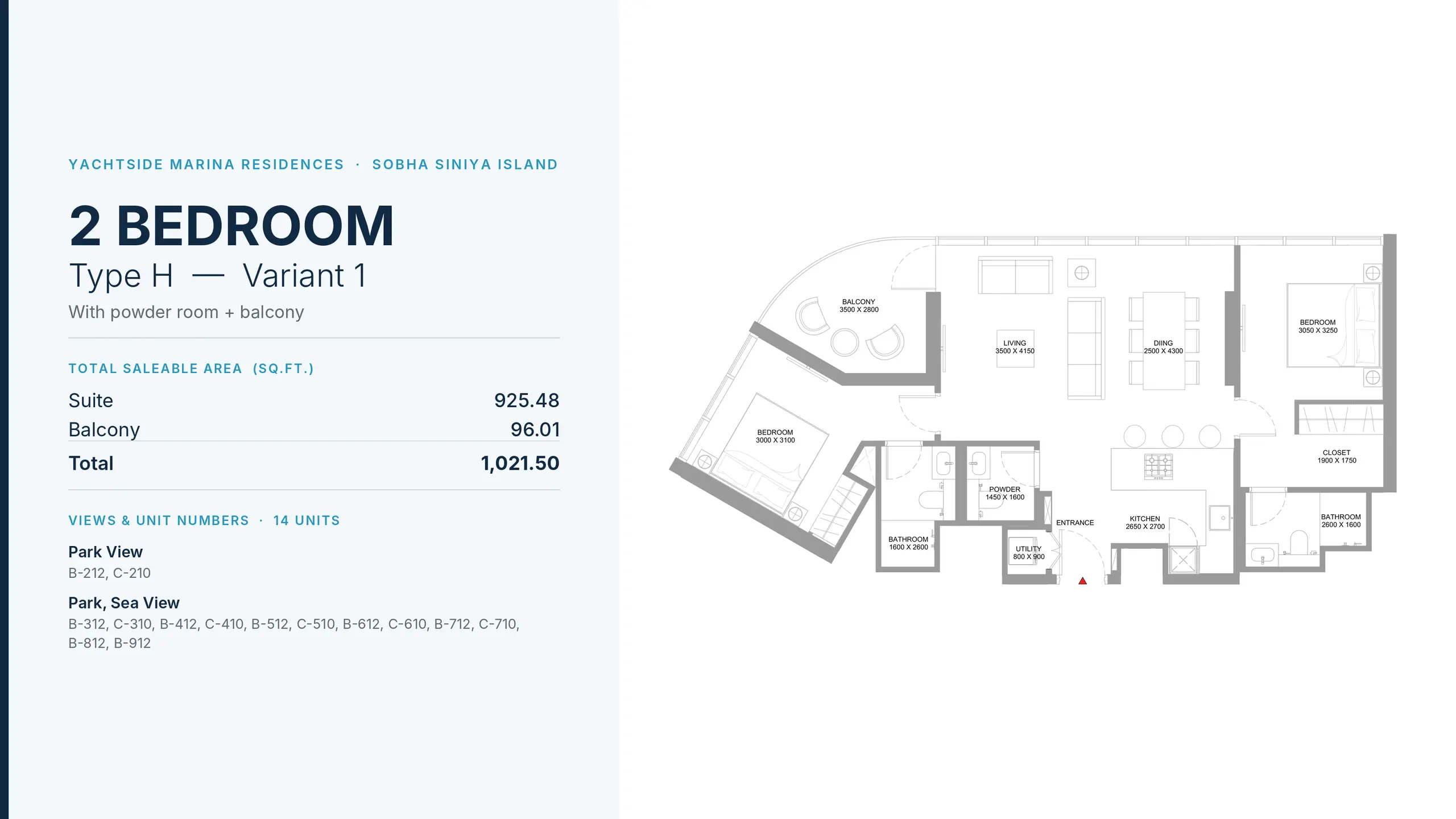 Type H - Variant 1 floor plan