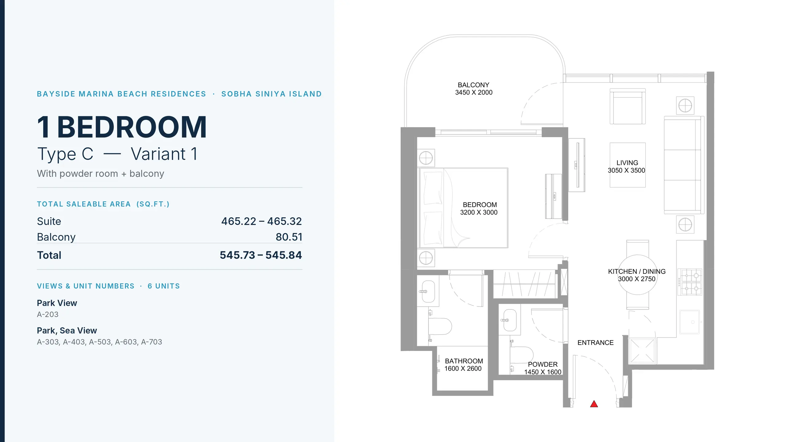 Type C - Variant 1 floor plan