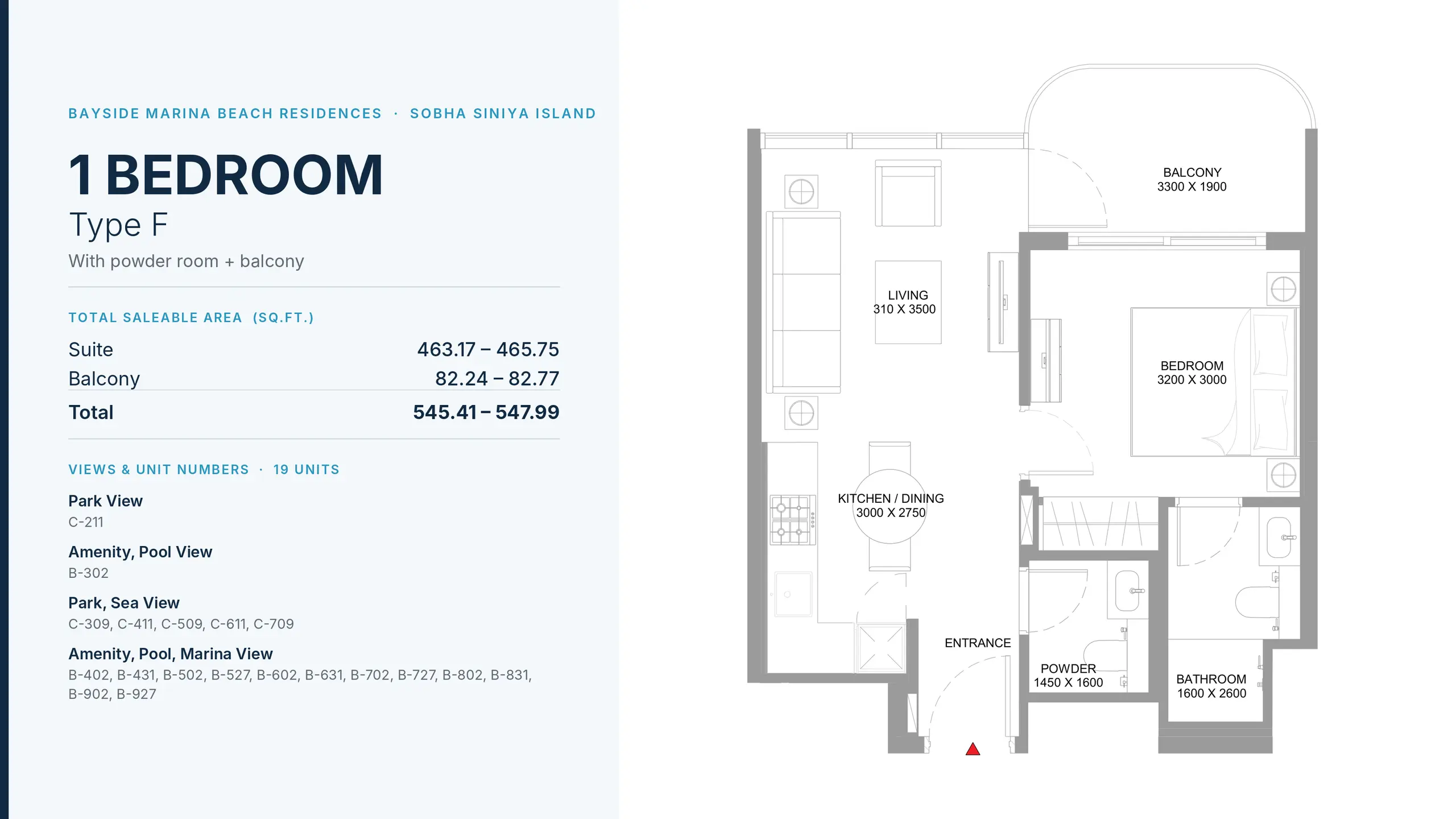 Type F floor plan