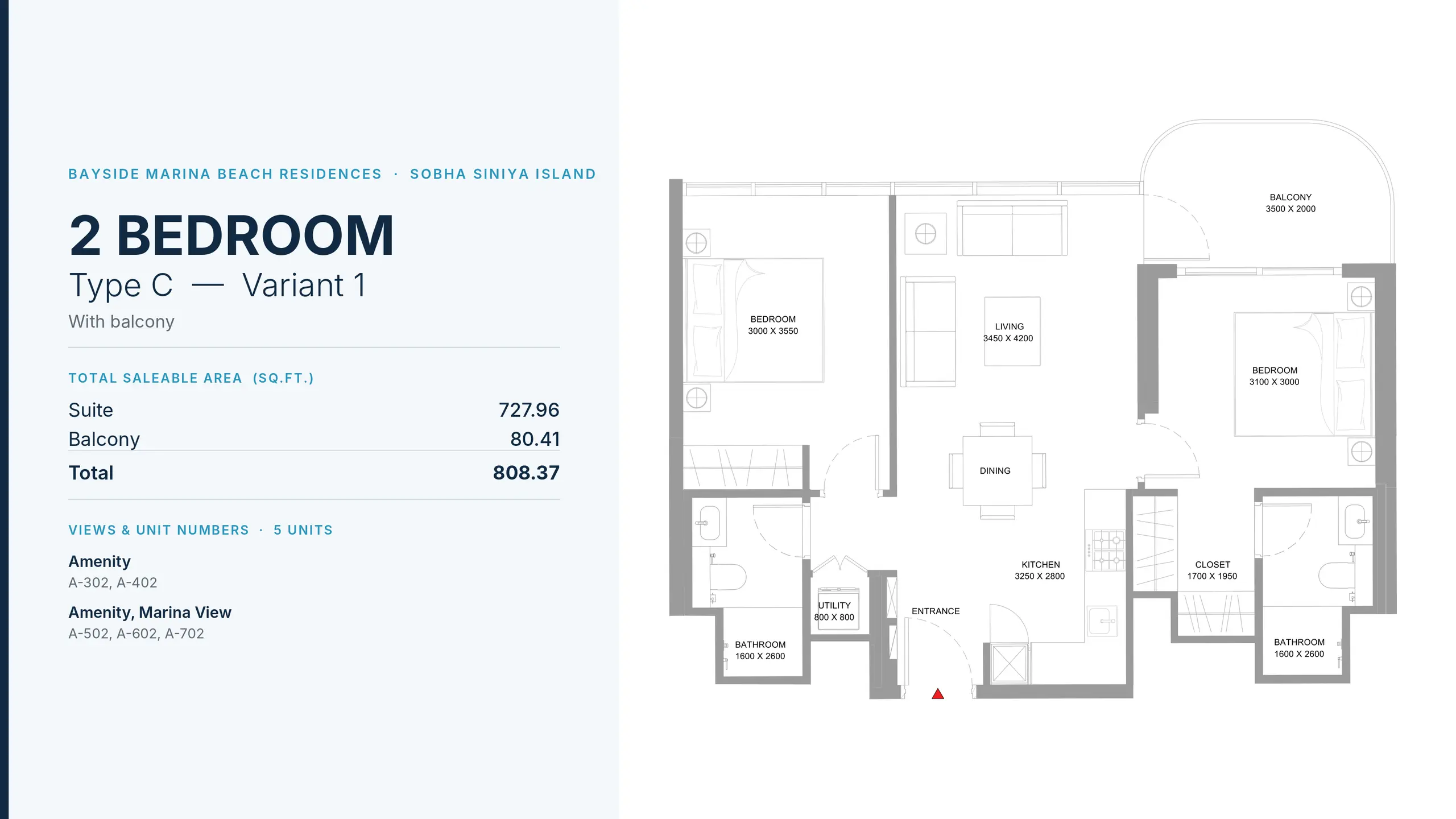 Type C - Variant 1 floor plan