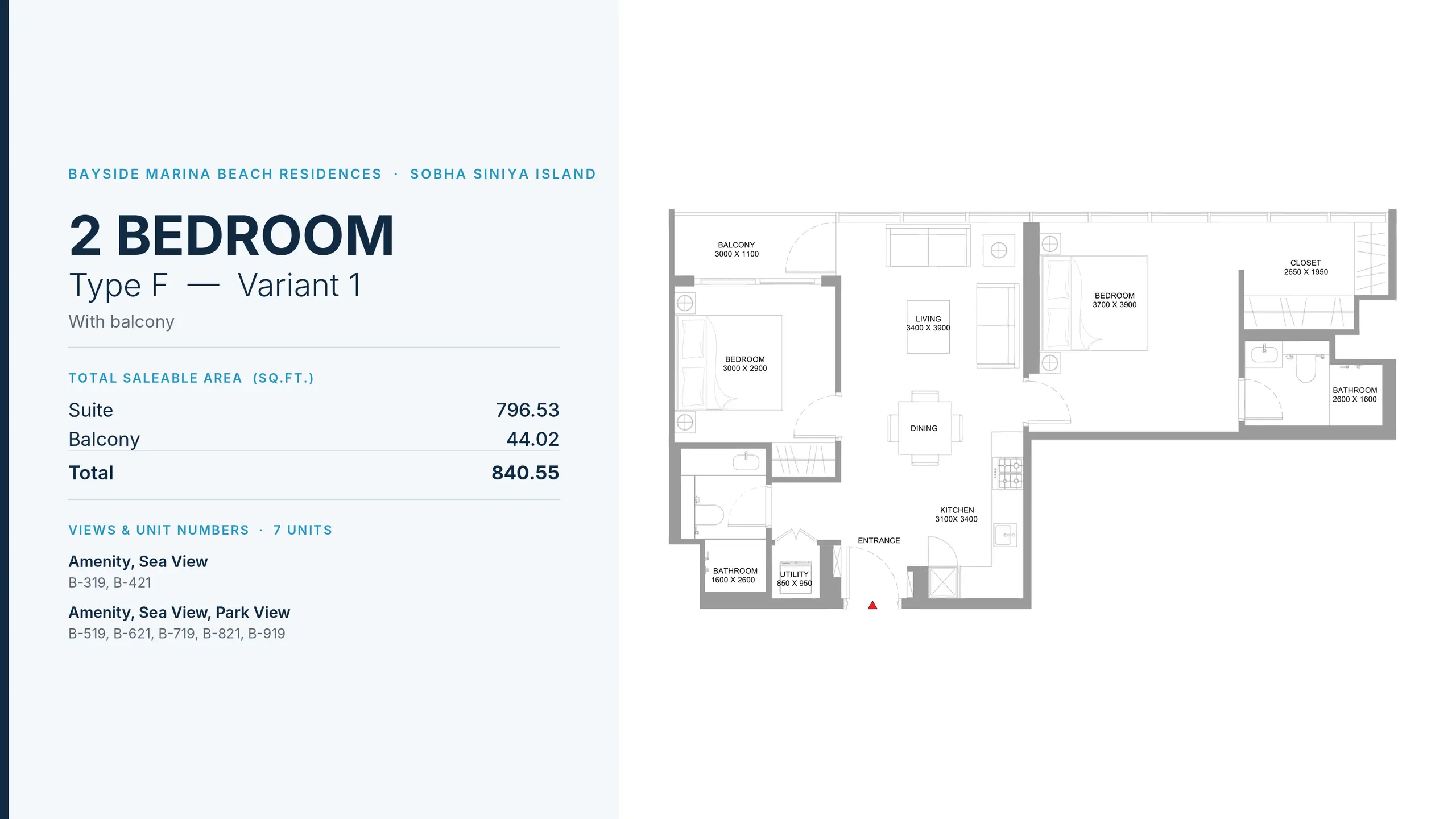 Type F - Variant 1 floor plan