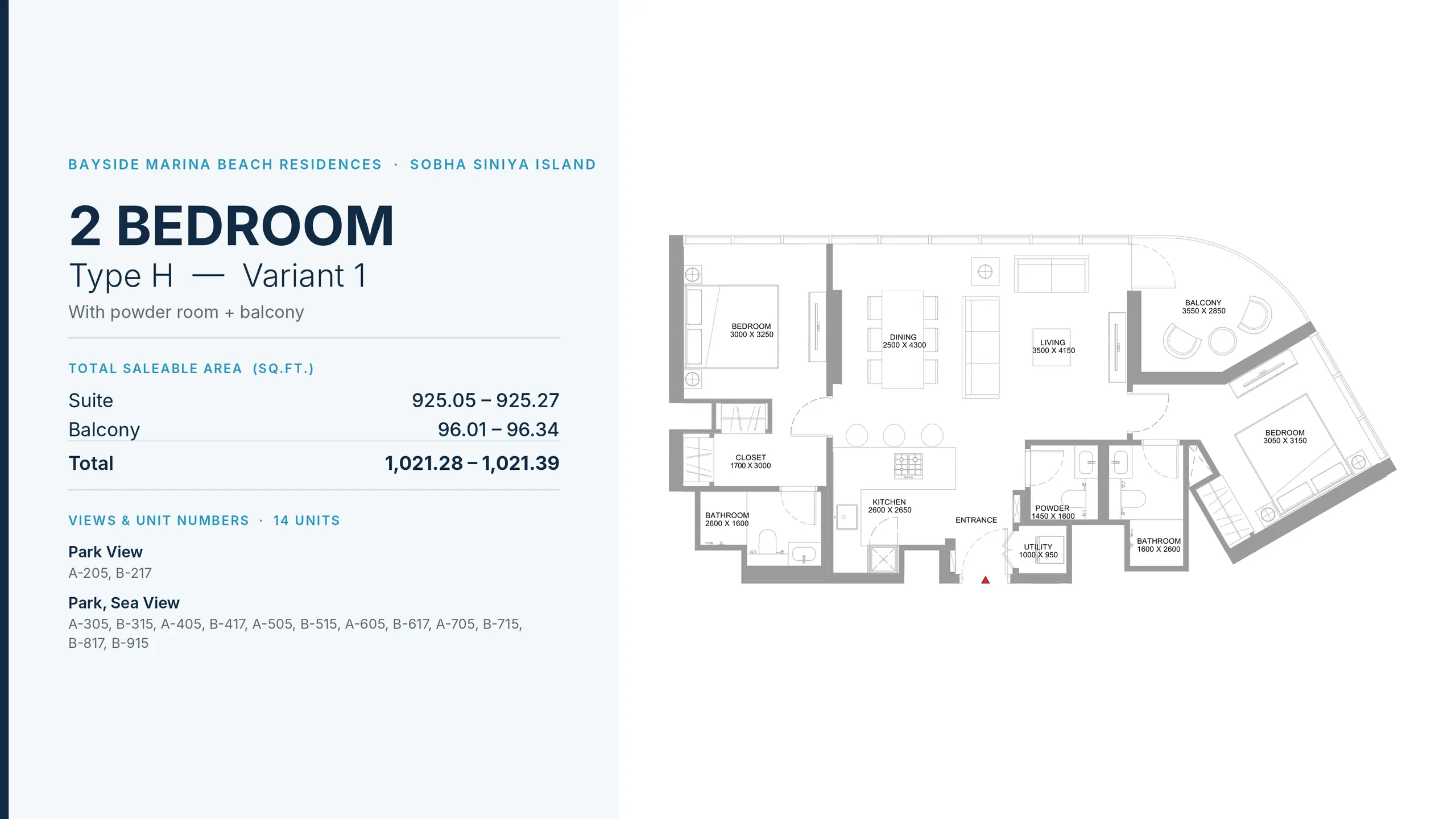 Type H - Variant 1 floor plan