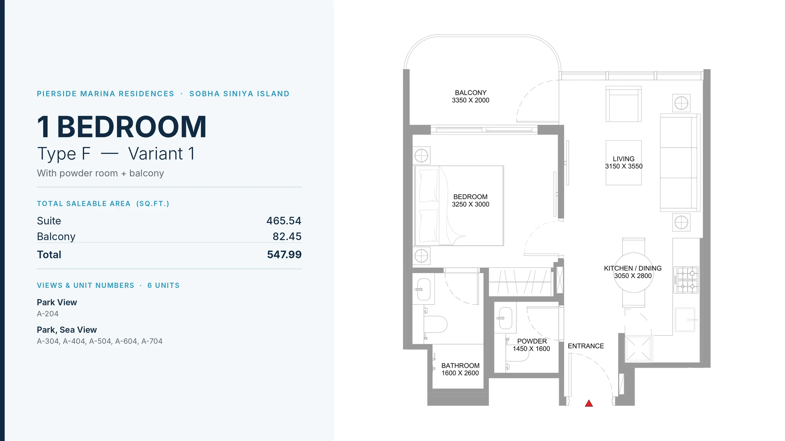 Type F - Variant 1 floor plan