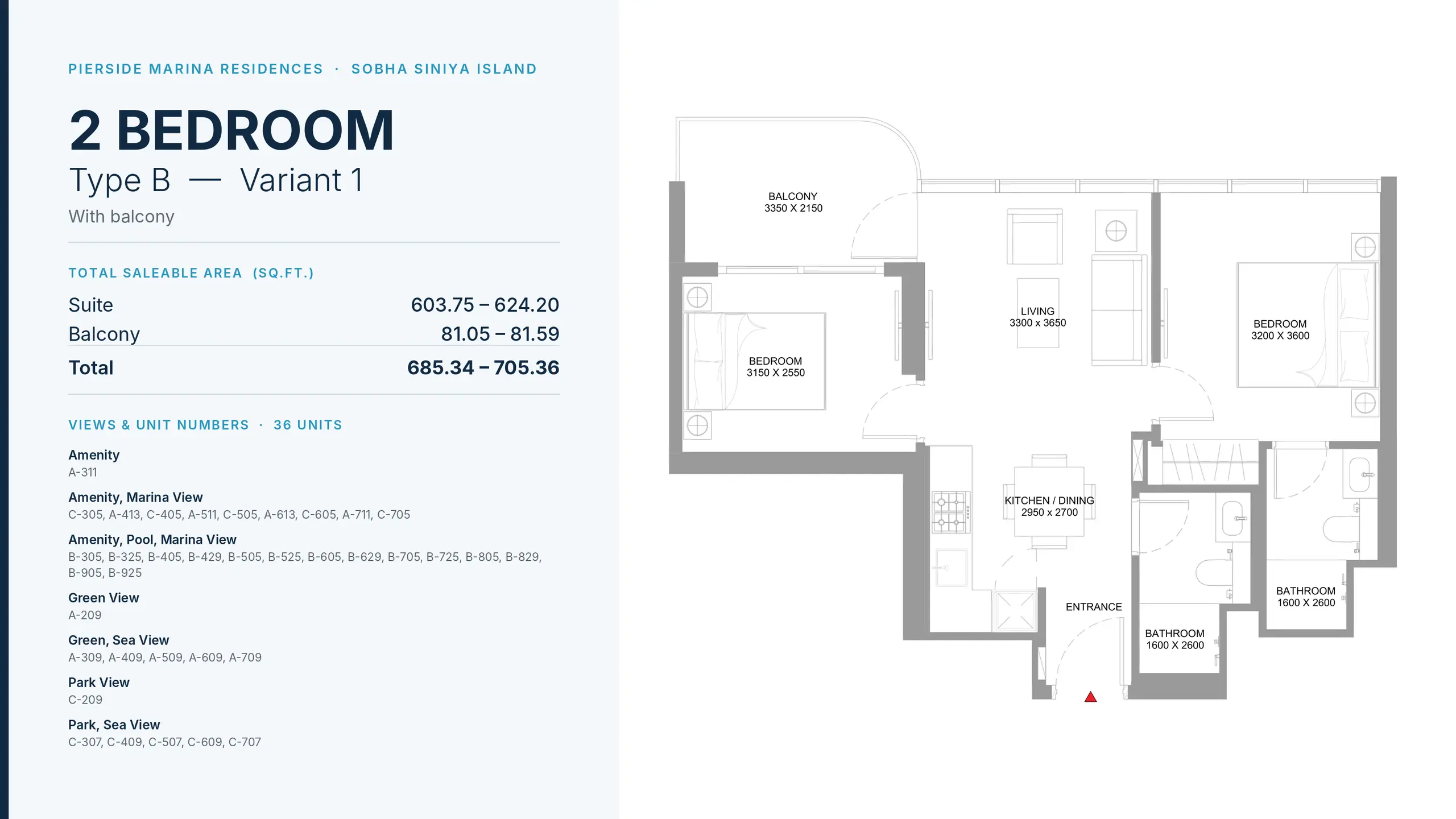 Type B - Variant 1 floor plan