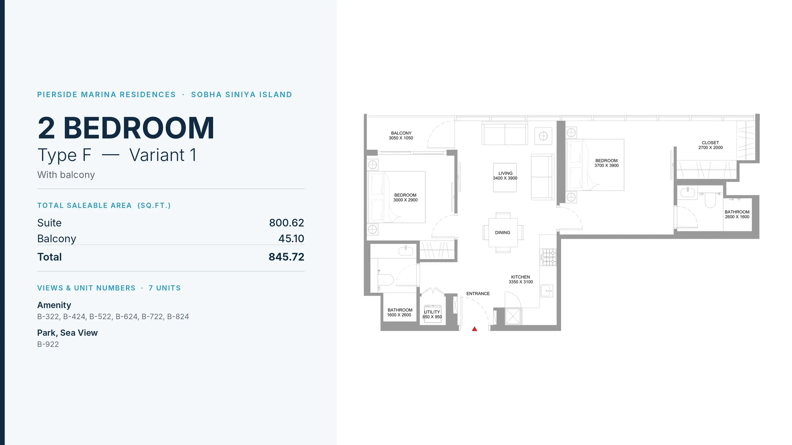 Type F - Variant 1 floor plan