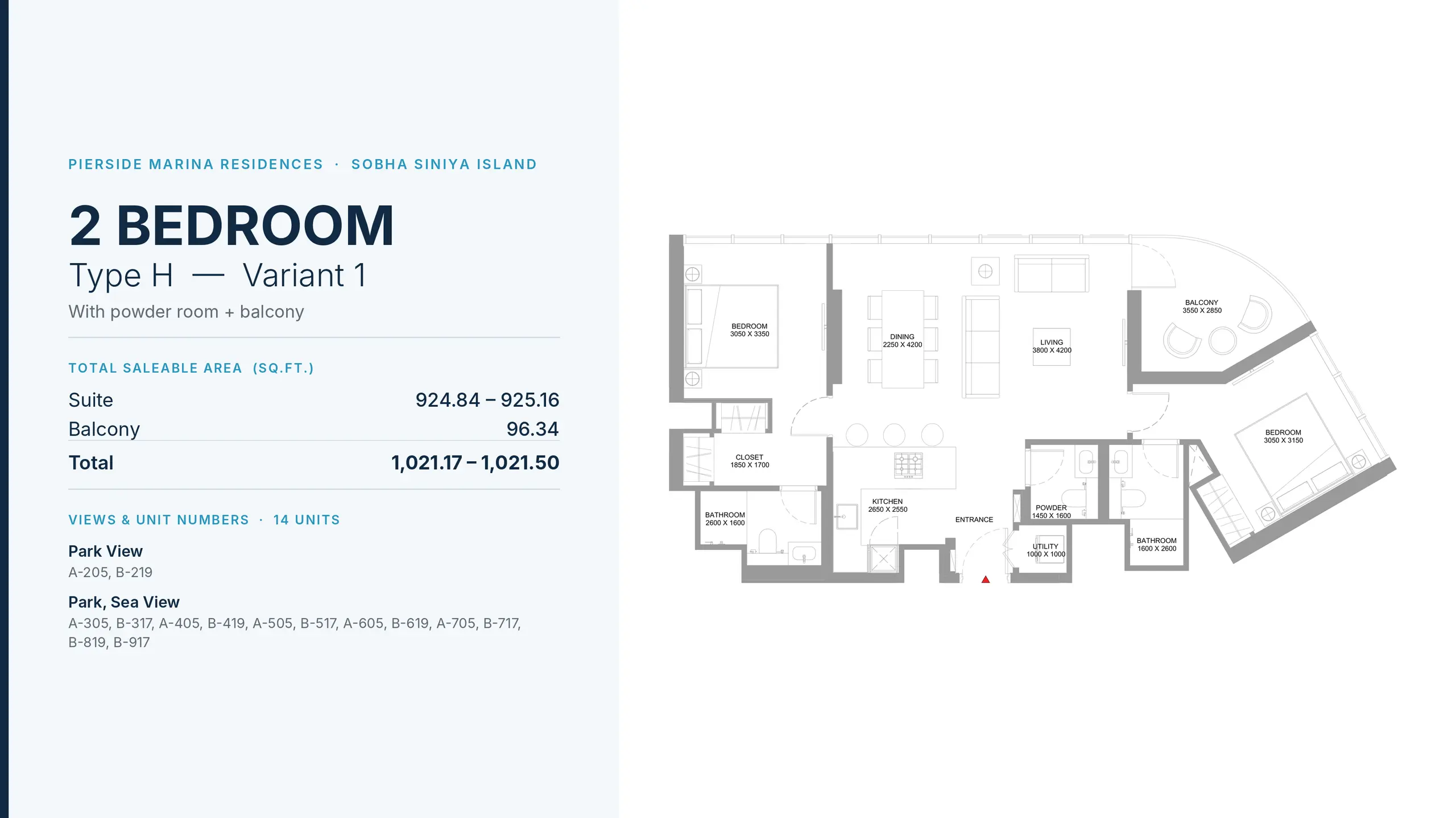 Type H - Variant 1 floor plan
