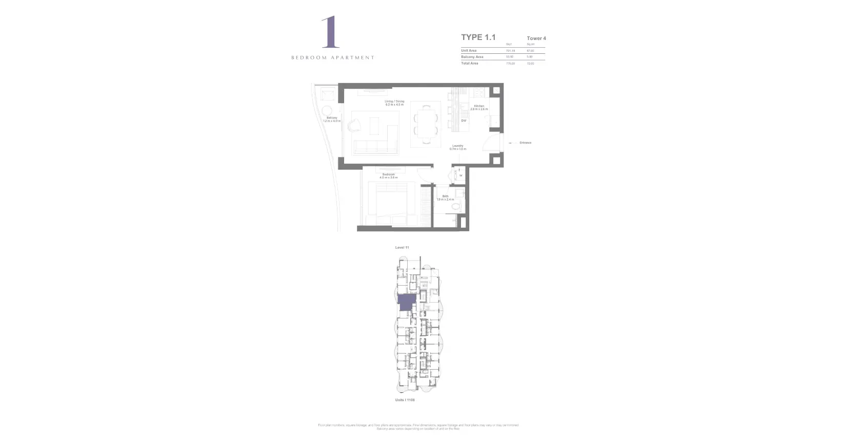 Type 1.1 floor plan