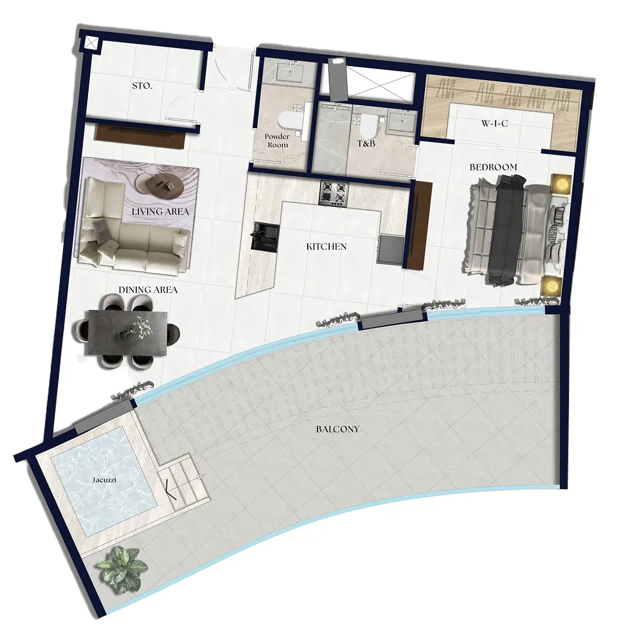 1 Bedroom apartments - Xenia Residence floor plan