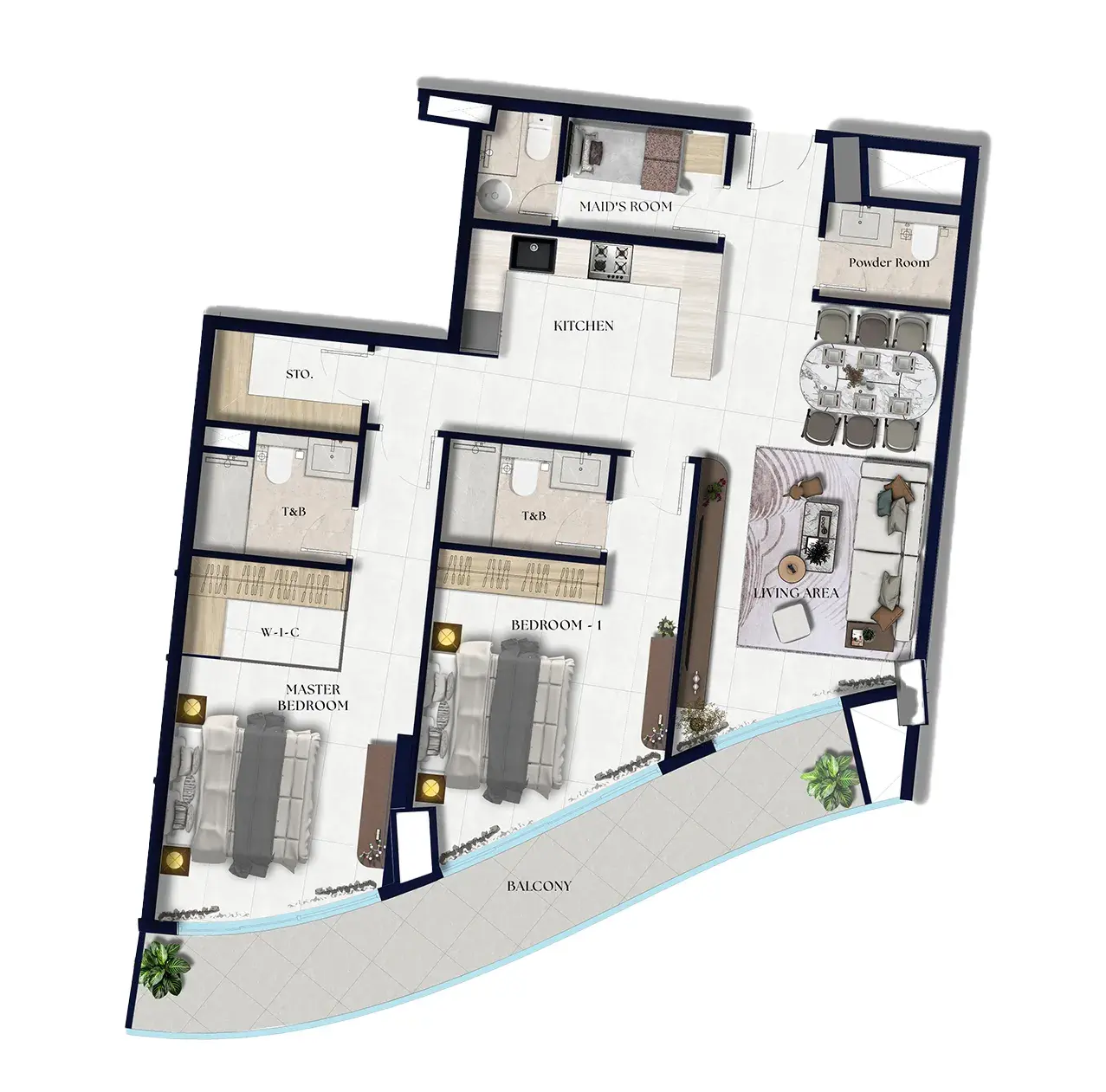 2 Bedrooms apartments - Xenia Residence floor plan