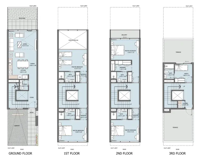 4 Bedrooms townhouse - Verdana X floor plan