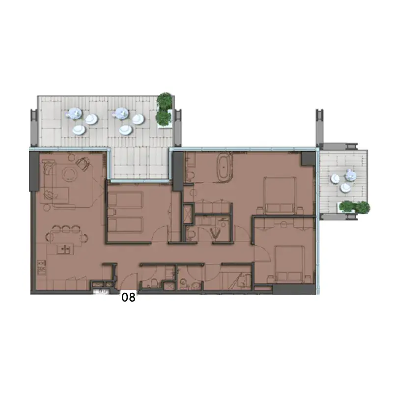 3 Bedrooms apartments - The Symphony by Imtiaz floor plan