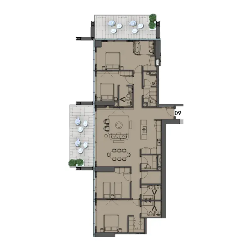 4 Bedrooms apartments - The Symphony by Imtiaz floor plan