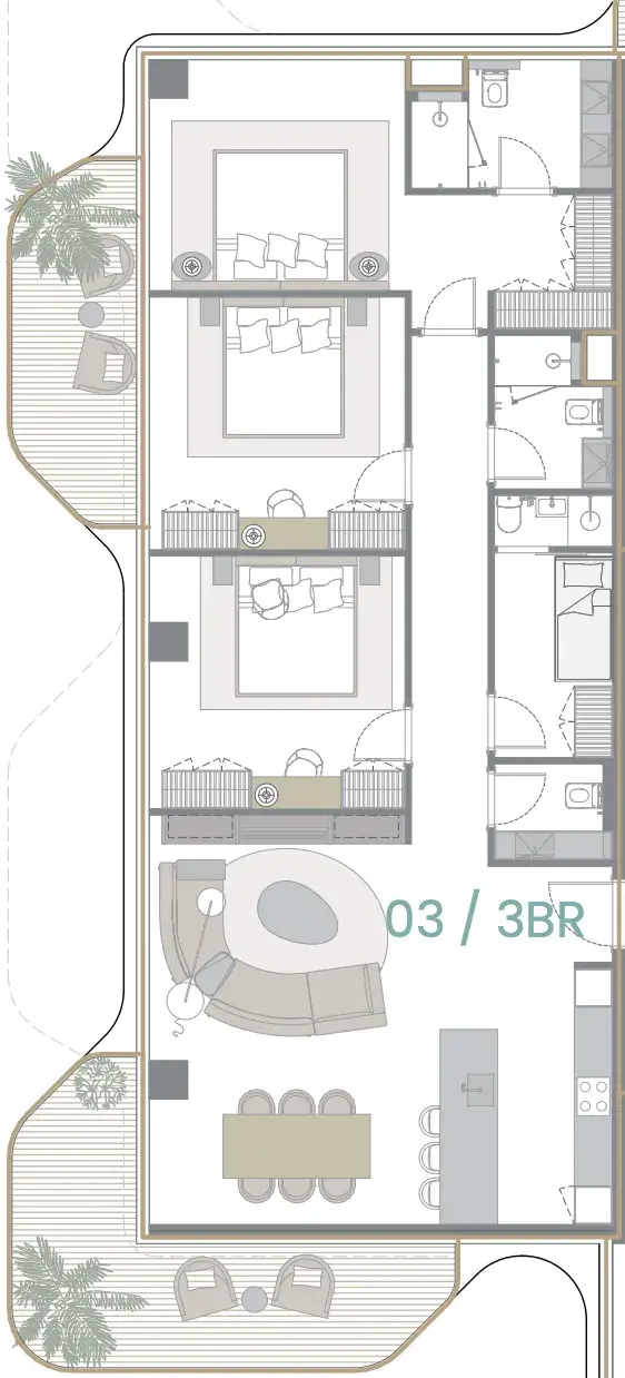 3 Bedrooms apartments - Helvetia Marine by DHG floor plan