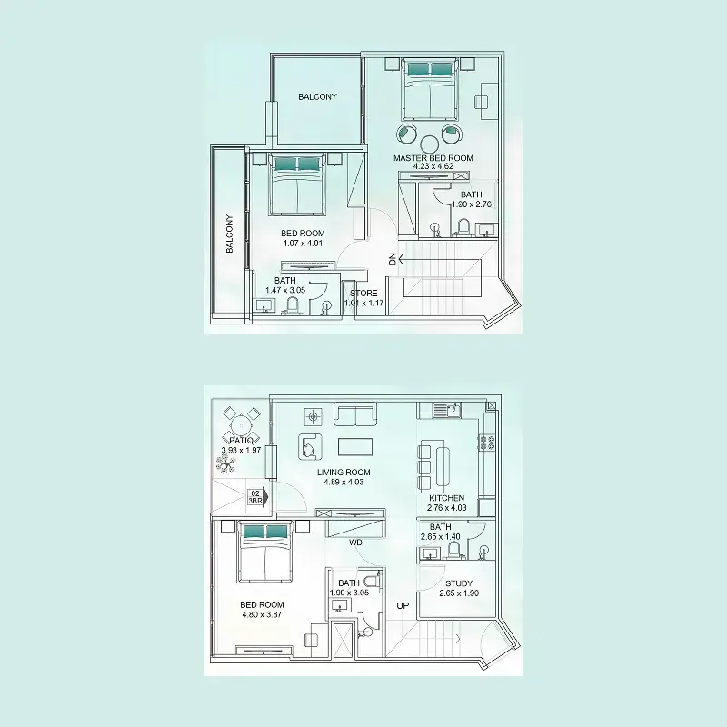 3.5 bedrooms townhouse - Floarea Breeze floor plan