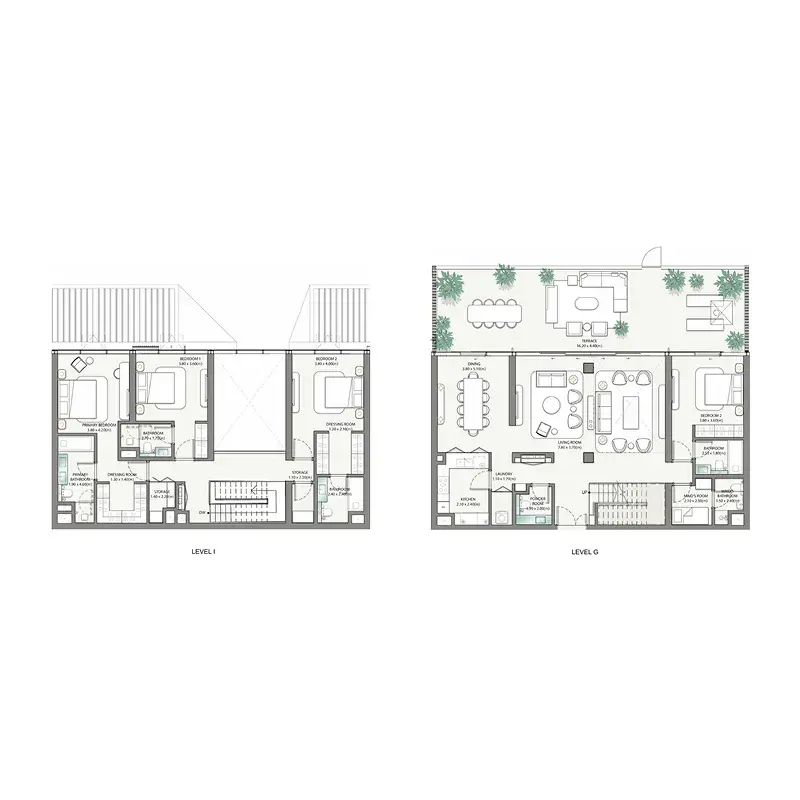 4 Bedrooms townhouse - Palm Central Private Residences floor plan