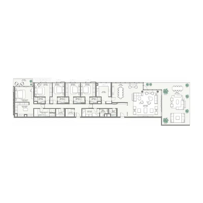 5 Bedrooms apartments - Palm Central Private Residences floor plan