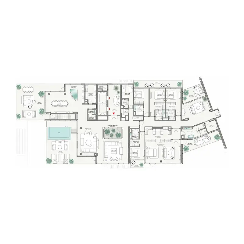 5 Bedrooms penthouse - Palm Central Private Residences floor plan