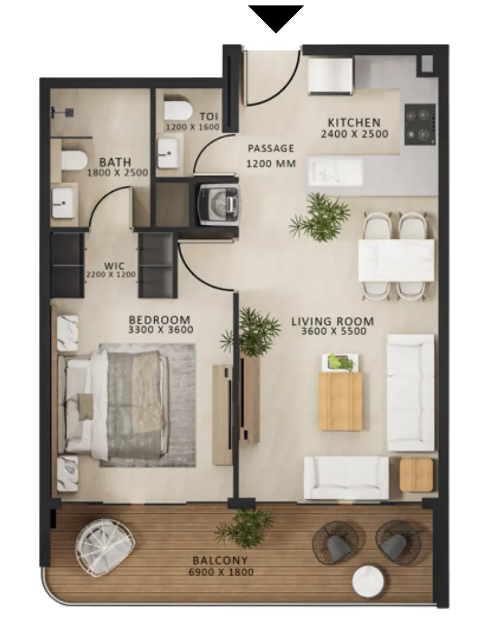 1 Bedroom apartments - Altair 52 floor plan