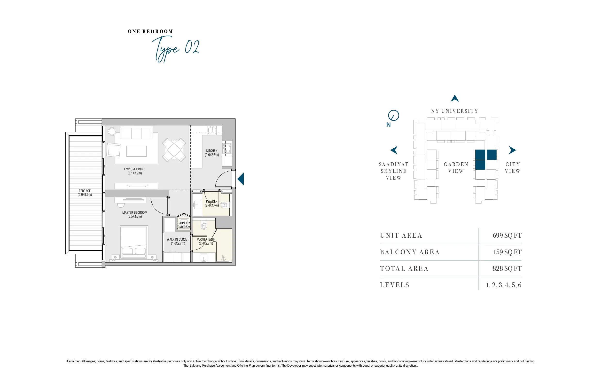 1 Bedroom - Type 2 floor plan