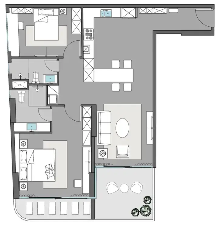 2 Bedrooms apartments - Dreamlife Residences floor plan