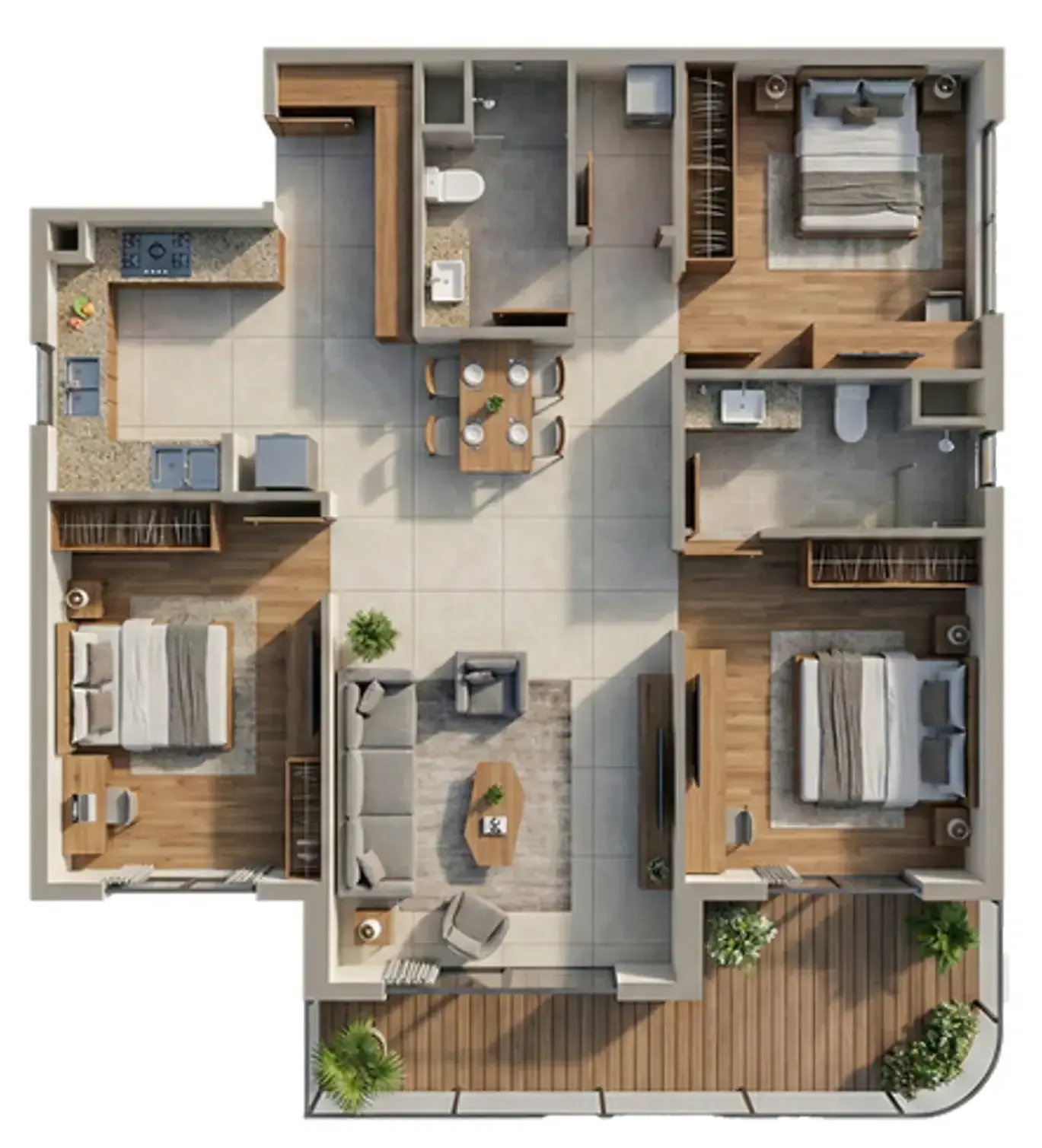 3 Bedrooms apartments - Dreamlife Residences floor plan