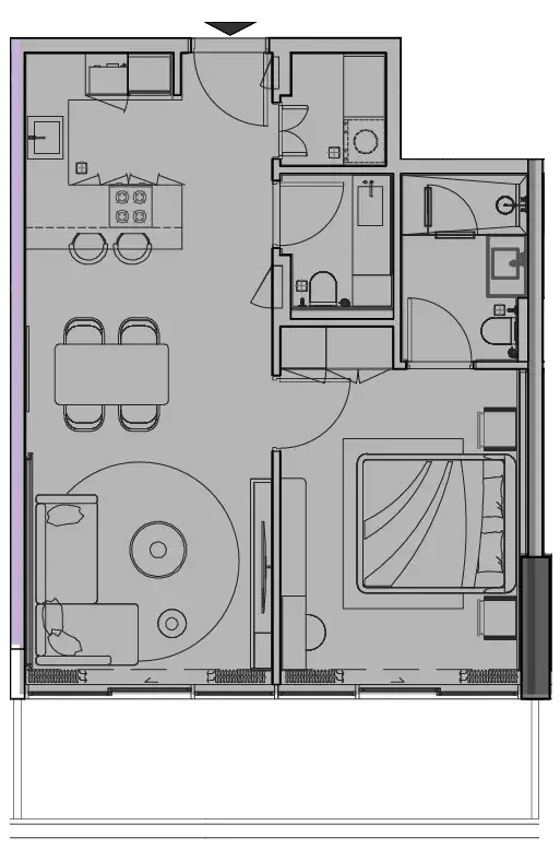 1 Bedroom apartments - Le Blanc floor plan