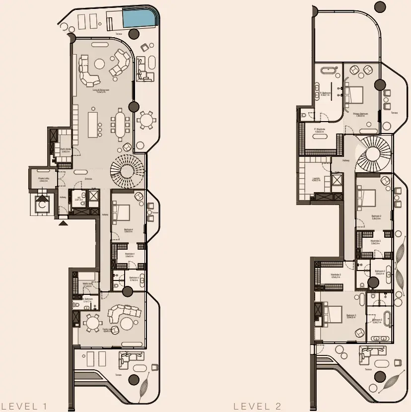 4 Bedrooms duplex - Eywa Way of Water floor plan