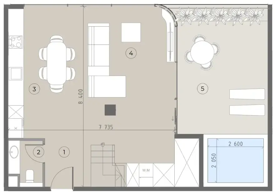 3 Bedrooms villa - House of WELL 1 and 2 floor plan